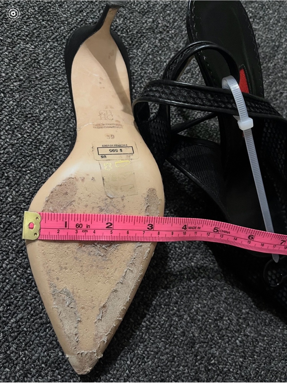 $595 CH Carolina Herrera Insignia Mesh Slingback Pumps Size 39 US 8.5 - Picture 12 of 13